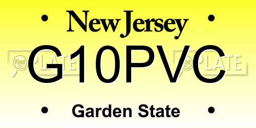 G10PVC New Jersey License Plate