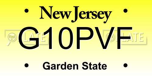 G10PVF New Jersey License Plate