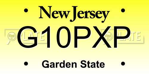 G10PXP New Jersey License Plate