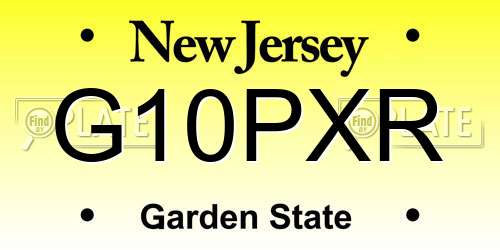 G10PXR New Jersey License Plate
