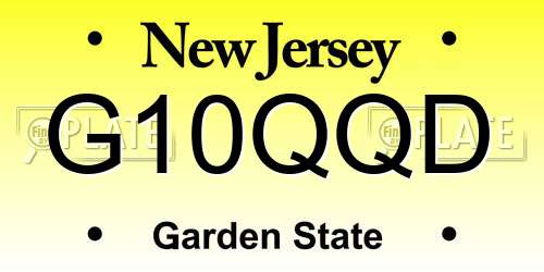 G10QQD New Jersey License Plate