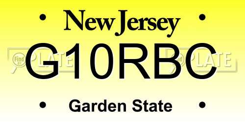 G10RBC New Jersey License Plate