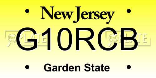 G10RCB New Jersey License Plate
