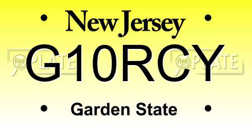 G10RCY New Jersey License Plate
