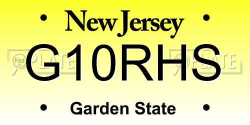 G10RHS New Jersey License Plate