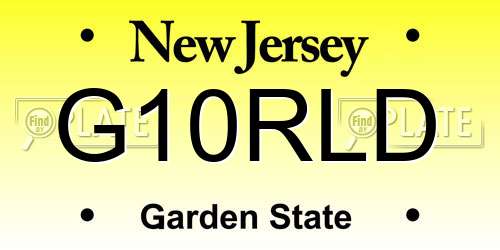 G10RLD New Jersey License Plate