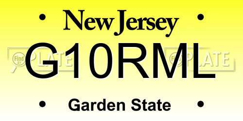 G10RML New Jersey License Plate