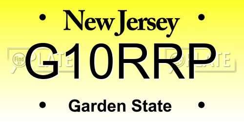 G10RRP New Jersey License Plate