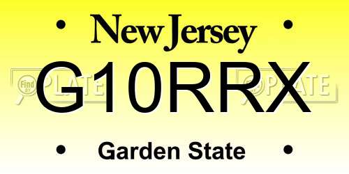 G10RRX New Jersey License Plate