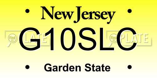 G10SLC New Jersey License Plate