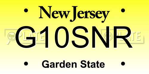 G10SNR New Jersey License Plate