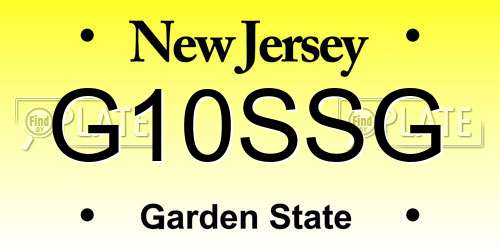 G10SSG New Jersey License Plate
