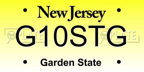 G10STG New Jersey License Plate
