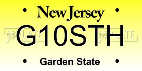 G10STH New Jersey License Plate