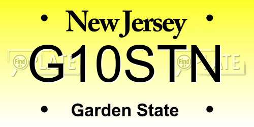 G10STN New Jersey License Plate