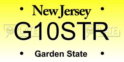 G10STR New Jersey License Plate
