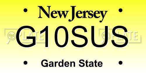 G10SUS New Jersey License Plate