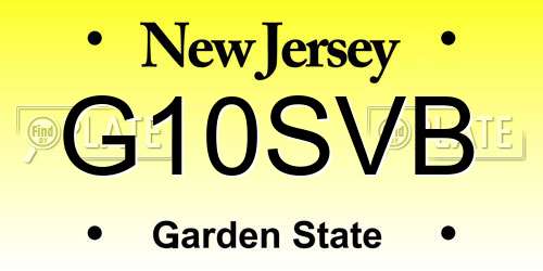 G10SVB New Jersey License Plate