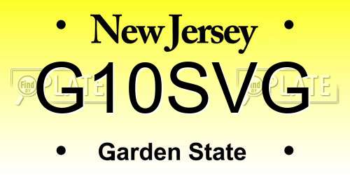 G10SVG New Jersey License Plate