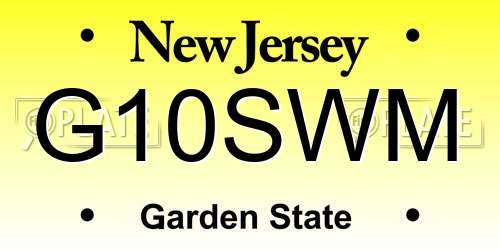 G10SWM New Jersey License Plate