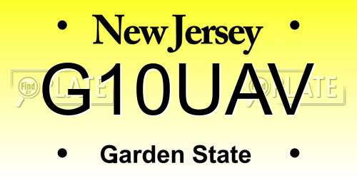 G10UAV New Jersey License Plate