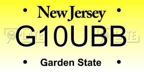 G10UBB New Jersey License Plate