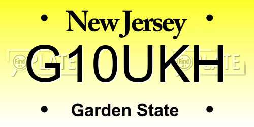 G10UKH New Jersey License Plate