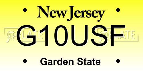 G10USF New Jersey License Plate