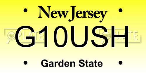 G10USH New Jersey License Plate