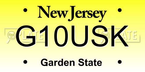 G10USK New Jersey License Plate