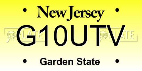 G10UTV New Jersey License Plate