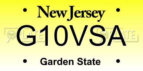 G10VSA New Jersey License Plate