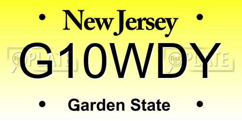 G10WDY New Jersey License Plate