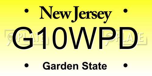 G10WPD New Jersey License Plate