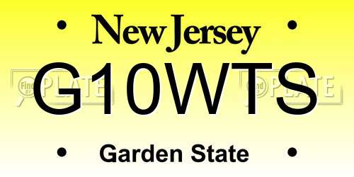G10WTS New Jersey License Plate