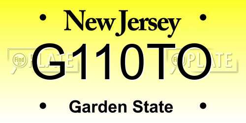 G110TO New Jersey License Plate