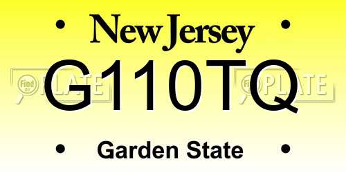 G110TQ New Jersey License Plate