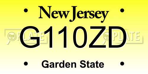 G110ZD New Jersey License Plate