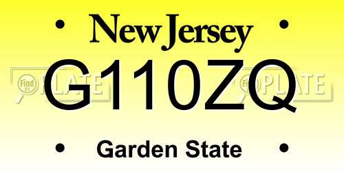G110ZQ New Jersey License Plate