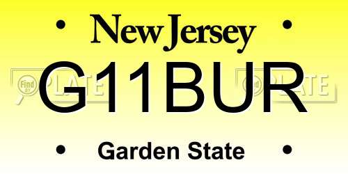 G11BUR New Jersey License Plate