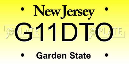 G11DTO New Jersey License Plate