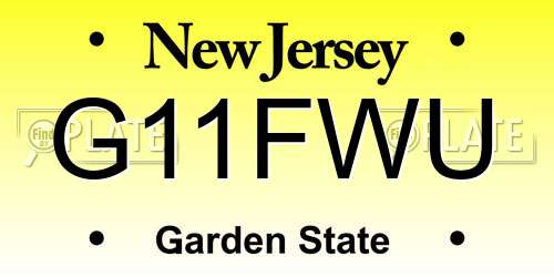 G11FWU New Jersey License Plate