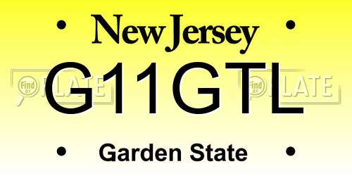 G11GTL New Jersey License Plate