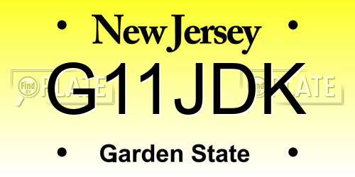 G11JDK New Jersey License Plate