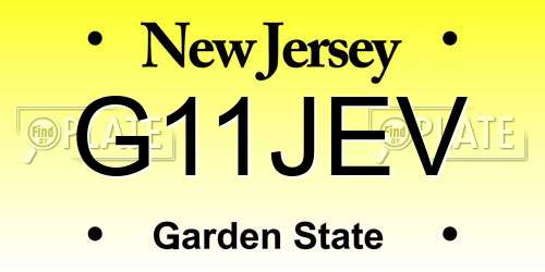 G11JEV New Jersey License Plate