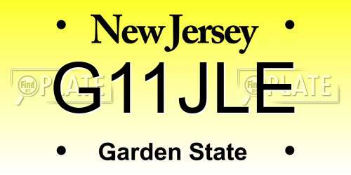 G11JLE New Jersey License Plate