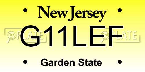 G11LEF New Jersey License Plate