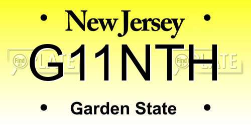 G11NTH New Jersey License Plate