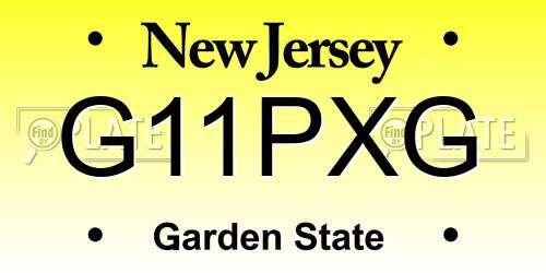 G11PXG New Jersey License Plate