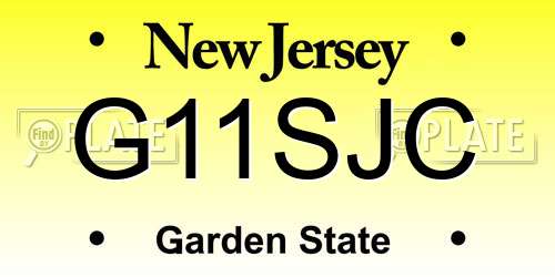 G11SJC New Jersey License Plate